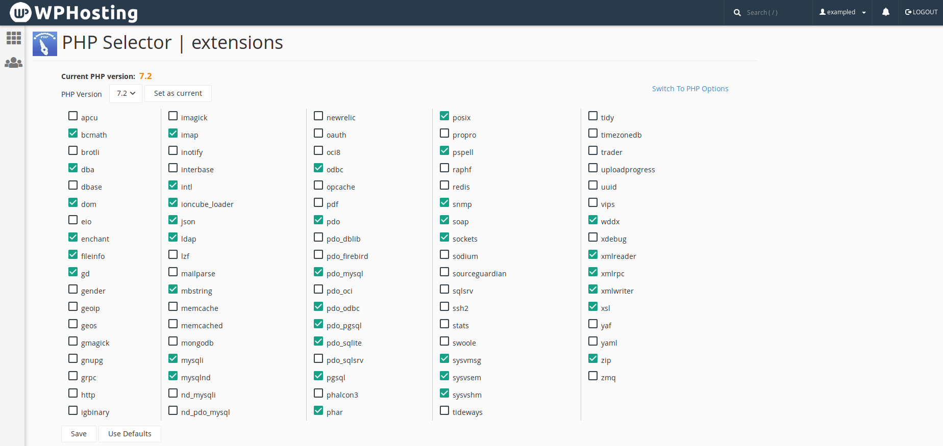 php file extensions list github