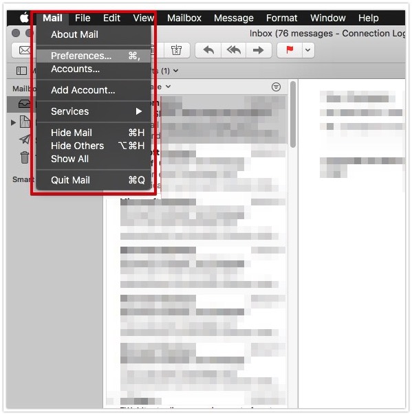 how to configure mail on mac: preference